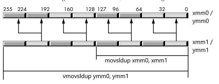 копирование данных с плавающей точкой из регистров и переменных в регистры в SIMD в ассемблере x86-64