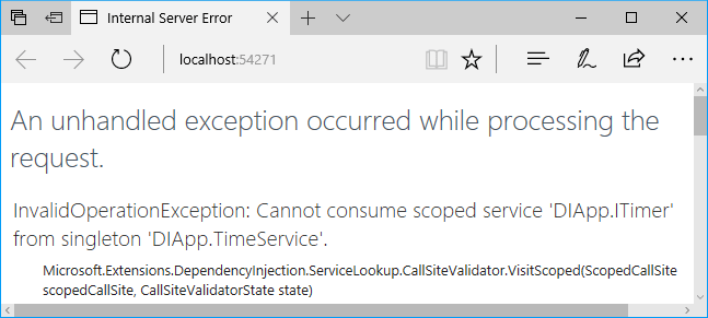 Cannot consume scoped service from singleton in ASP.NET Core