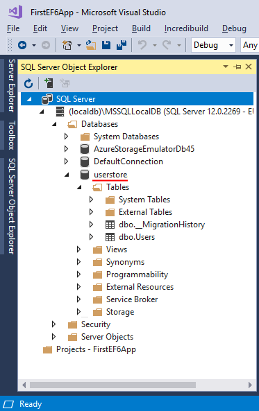 SQL Server Object Explorer в Visual Studio