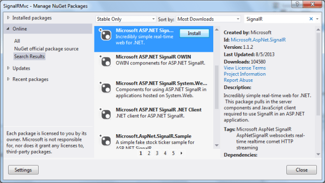 Microsoft ASP.NET SignalR