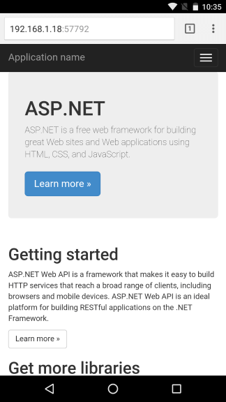 Тестирование приложения ASP.NET MVC 5 из смартфона