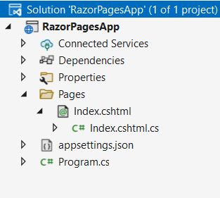 Страница Razor Page и файл связанного кода в ASP.NET Core и C#