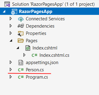 определение классов для razor pages на C# в ASP.NET Core