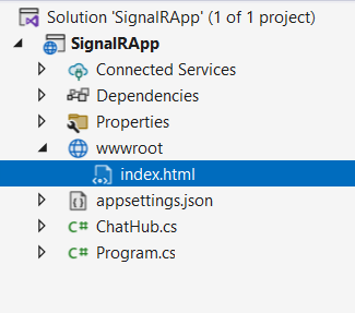 Клиентское приложение SignalR на JavaScript в ASP.NET Core и C#