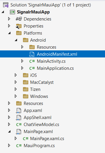 Проект .NET MAUI для работы с SignalR в C#
