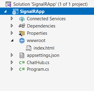 Первый проект signalr в Asp.Net Core и C#