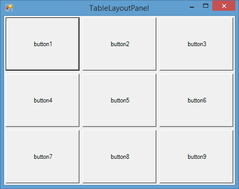 TableLayoutPanel в Windows Forms