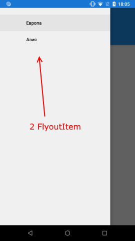 FlyoutItem in Shell in Xamarin Forms