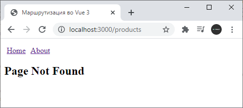 Not Found in routing in Vue 3