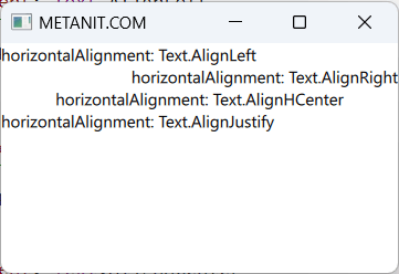 выравнивание текста в элементе Text в Qt и QML