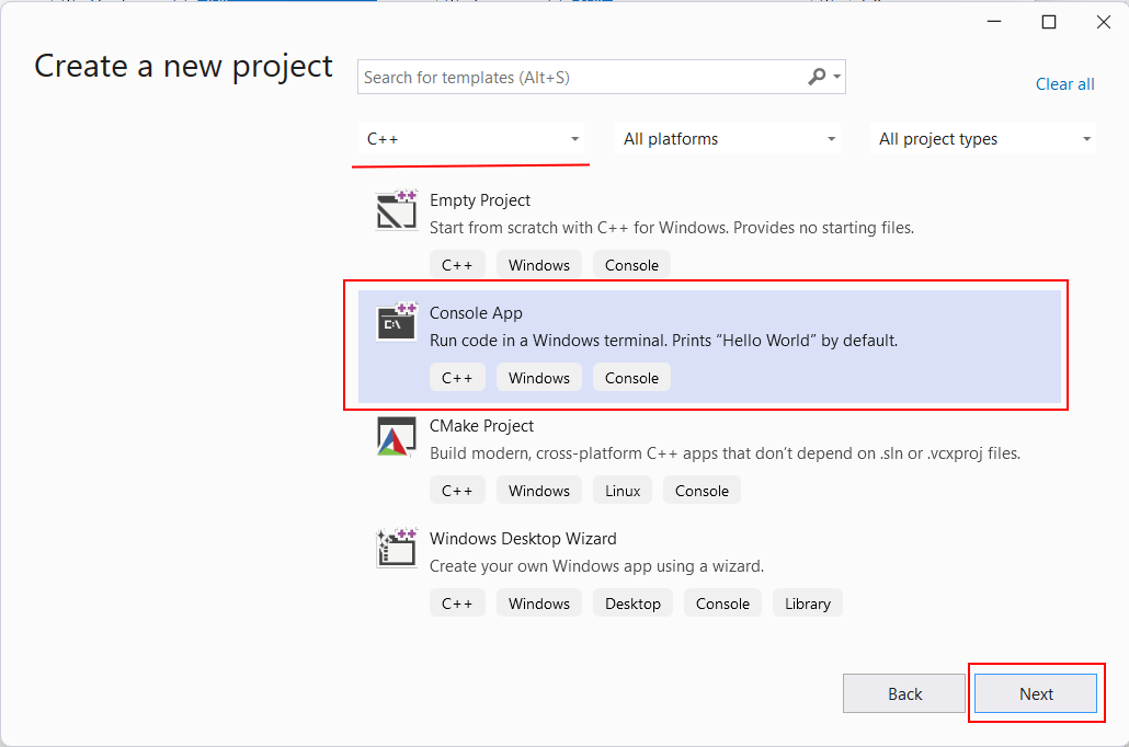 Первый проект на C++ в Visual Studio