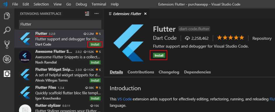 Установка плагина Flutter в Visual Studio Code