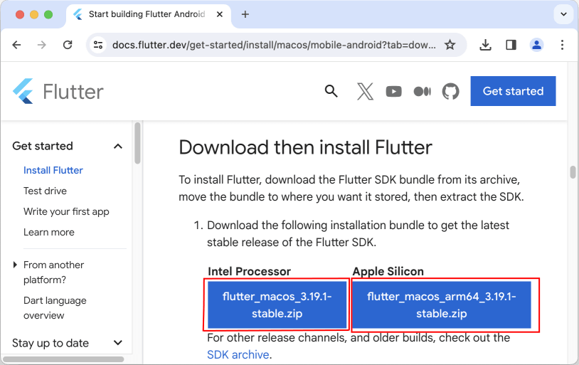 Установка Flutter SDK на MacOS