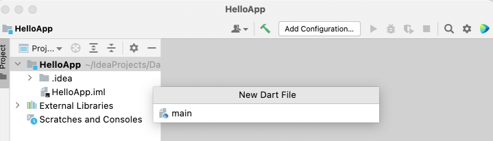 Добавление файла кода на Dart в IntelliJ IDEA 