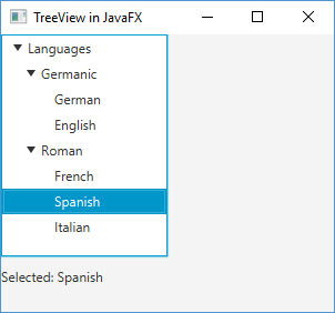 Выбор в TreeView в JavaFX