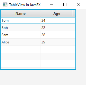 TableView in JavaFX