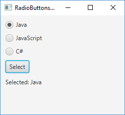 Полученние выбранного переключателя RadioButton в ToggleGroup в JavaFX