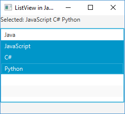 Множественный выбор в ListView в JavaFX