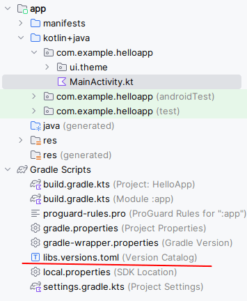 Добавление зависимости в libs.versions.toml в проект Jetpack Compose на Kotlin на Android