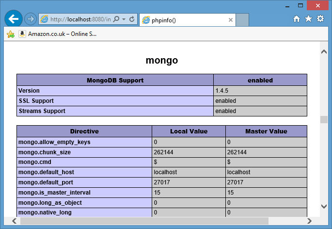 Подключение MongoDB к PHP