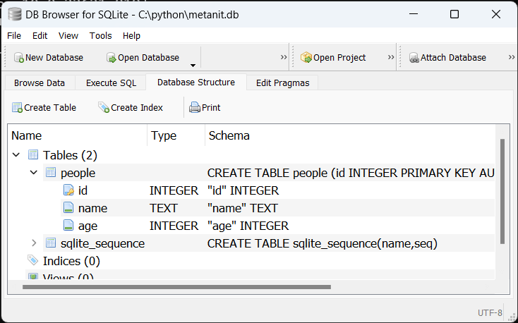 Создание таблицы в базе данных sqlite в python