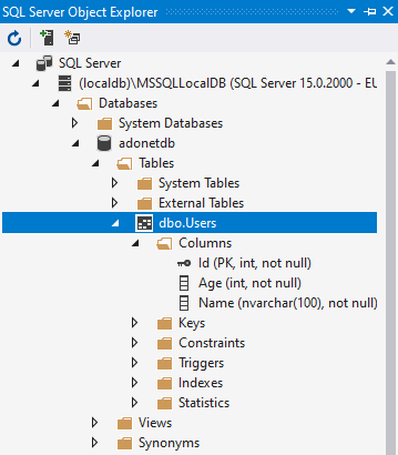 Создание таблицы в базе данных MS SQL Server в .NET Core и NET 6