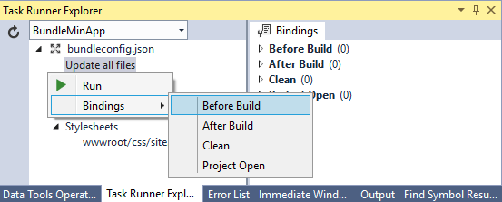 Task Runner Explorer в Visual Studio 2019