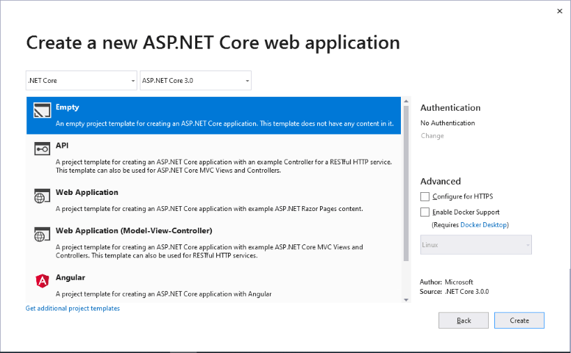 Новый проект ASP.NET Core для Dependency Injection