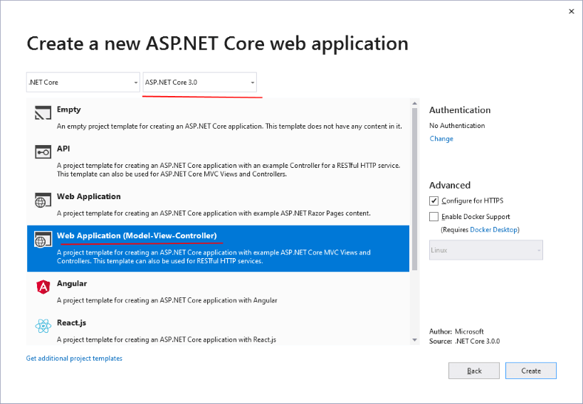 Первый проект на ASP.NET MVC Core