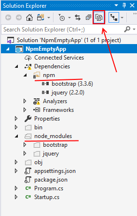 Пакетный менеджер NPM в ASP.NET Core