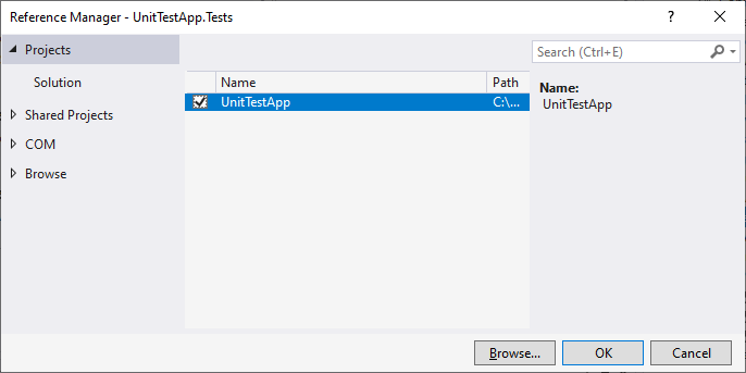 Добавление проекта тестов в ASP.NET Core