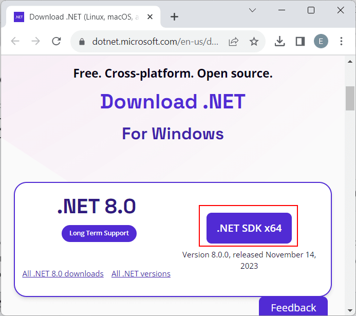 Установка .NET SDK для ASP.NET Core