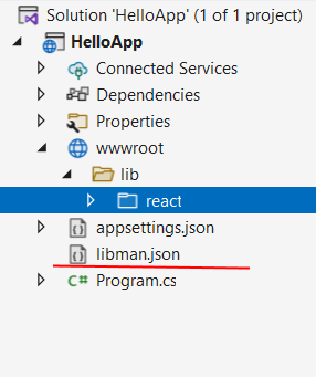 libman.json в Visual Studio в проекте ASP.NET Core и C#