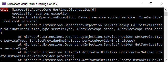 Cannot resolve scoped service from root provider в ASP.NET Core и C#