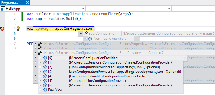 Конфигурация по умолчанию в ASP.NET Core и C#