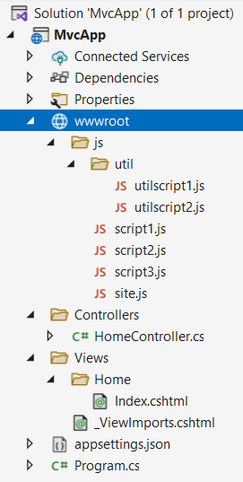 scripttagbuilder и подключение скриптов javascript in ASP.NET Core MVC и C#