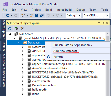 Connect to Database in Visual Studio