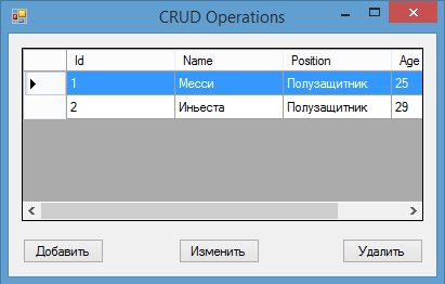 CRUD операции в Entity Framework