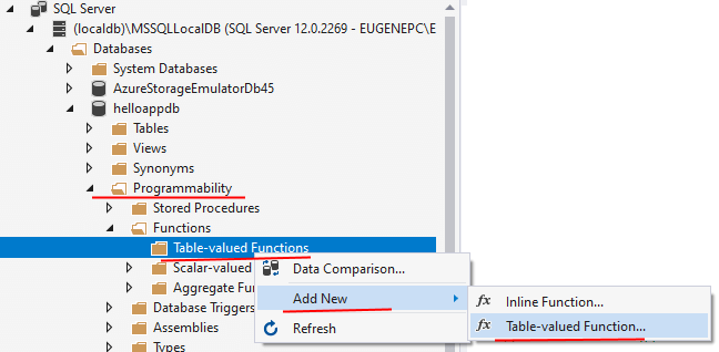 Entity Framework Core и Table-valued Functions