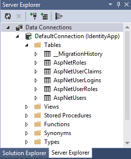 База данных в ASP.NET Identity