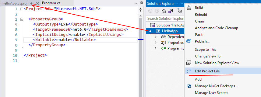 Файл проекта в C# в Visual Studio