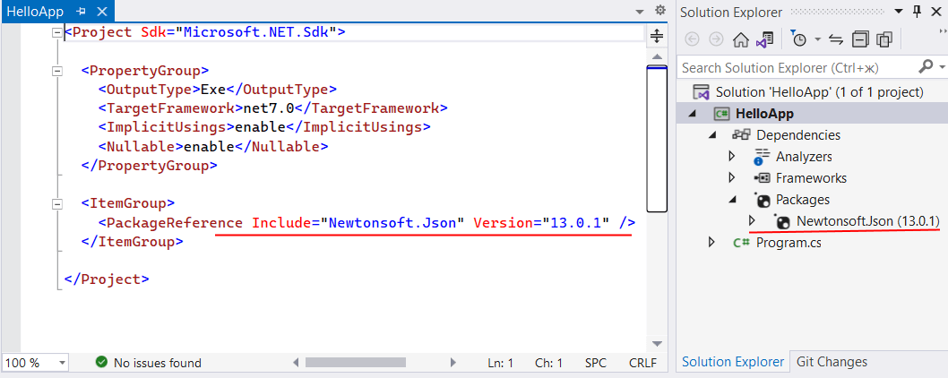 Установка nuget пакета в проект на C# в Visual Studio