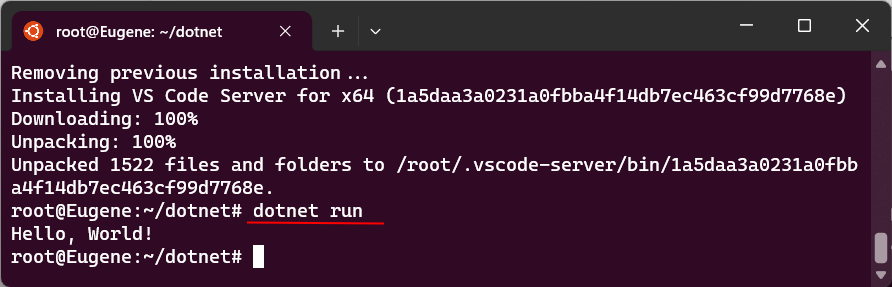 Запуск проекта на C# и .NET 8 на Ubuntu в WSL