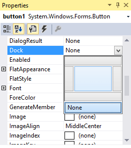 Свойство Dock в Windows Forms