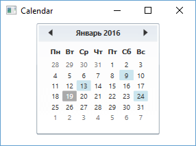 Календарь в WPF