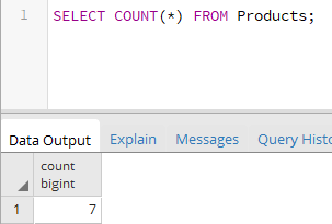Функция count в PostgreSQL