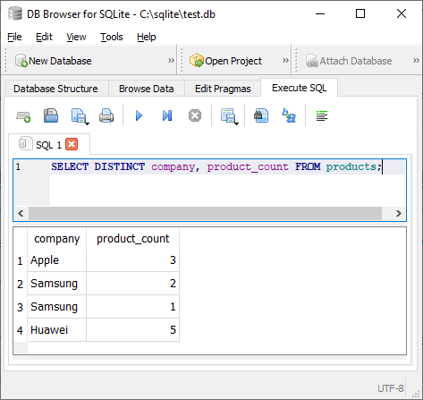 Оператор DISTINCT и несколько столбцов в SQLite
