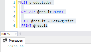 Оператор RETURN в хранимых процедурах в MS SQL Server