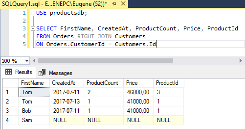OUTER JOIN в MS SQL Server