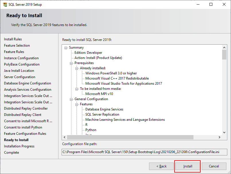 Программа установки sql server обнаружила следующую ошибку 0x84b10001